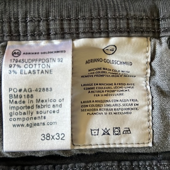 AG ADRIANO GOIDSCHMIED the Everette Slim Straight Fit Pants Size 38 x 32 - Picture 9 of 9